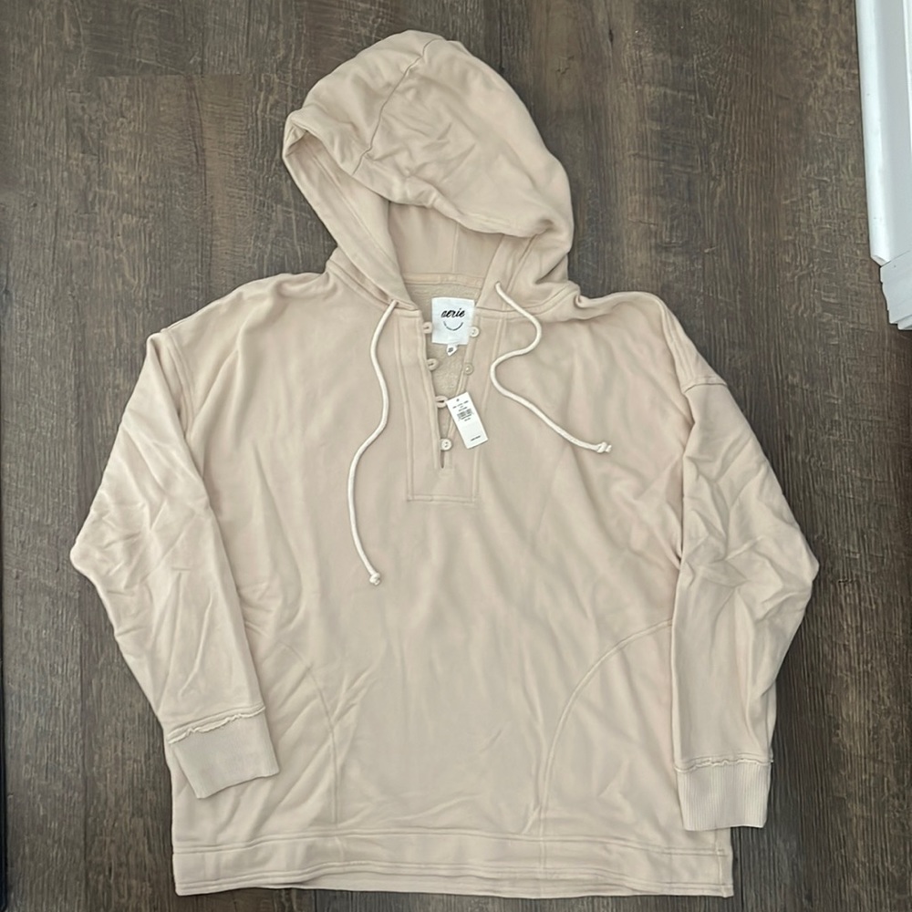 NWT - Relaxed-fit Tan Aerie Hoodie - Women’s XS